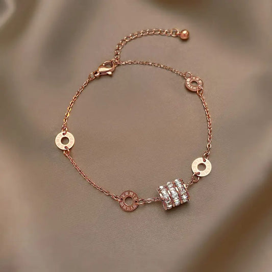 Anti-Tarnish Barrel Charm Bracelet