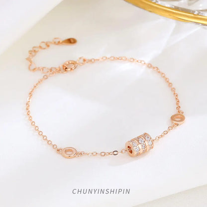 Anti-Tarnish Barrel Charm Bracelet