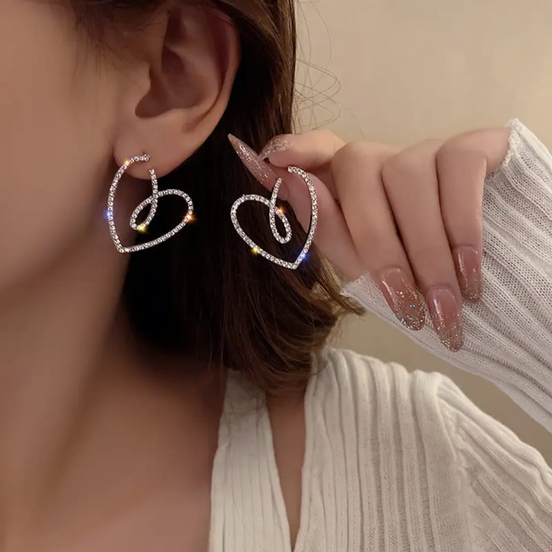Korean Heart Shaped Stud Earrings