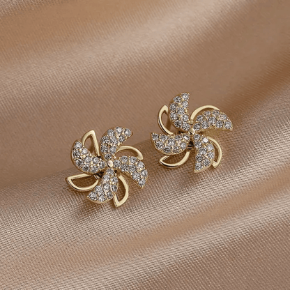 Korean Swirl Diamond Stud Earrings