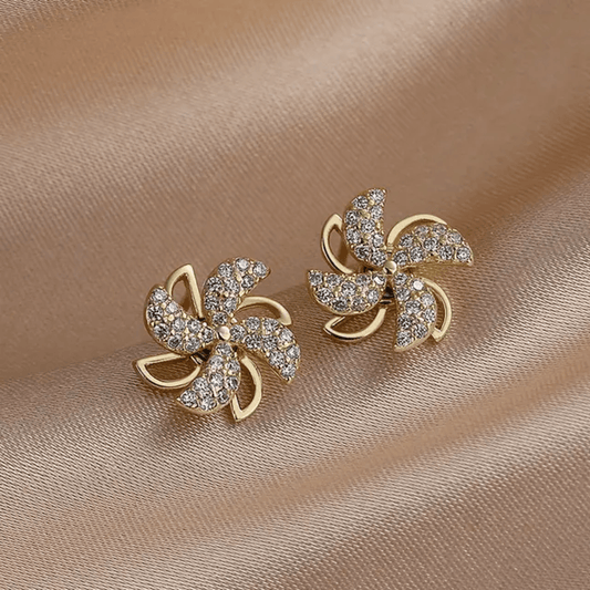 Korean Swirl Diamond Stud Earrings