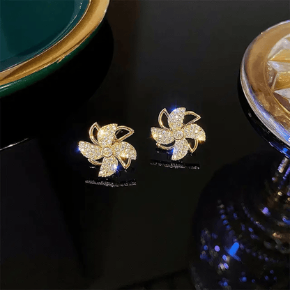 Korean Swirl Diamond Stud Earrings