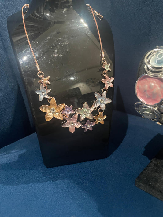 Colourful Metal Finish Necklace
