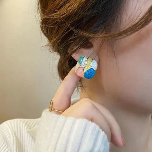 Enamel candy Stud Earrings