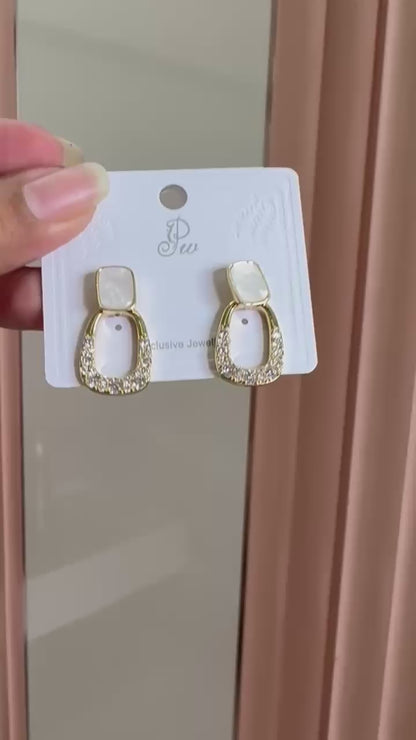 Korean hanging diamond stud