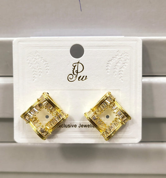 Korean Diamond square Studs