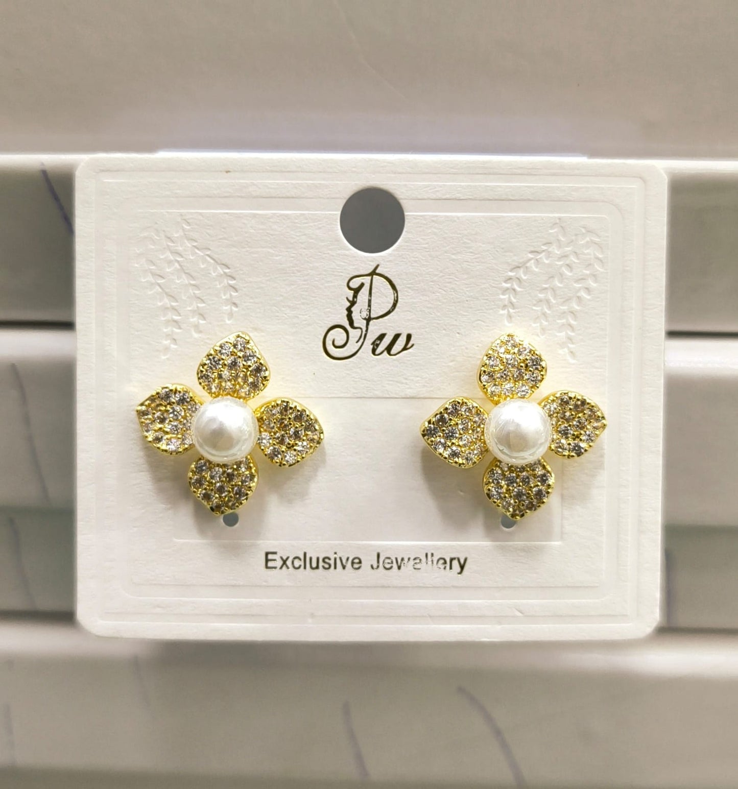 Korean Diamond Pearl Studs