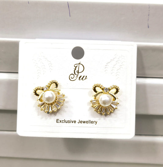 Korean Dimond Pearl stud