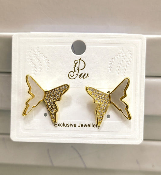 Korean Diamond butterfly Stud